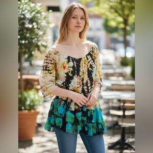 NATURAL LIFE Multicolor Boho Blouse